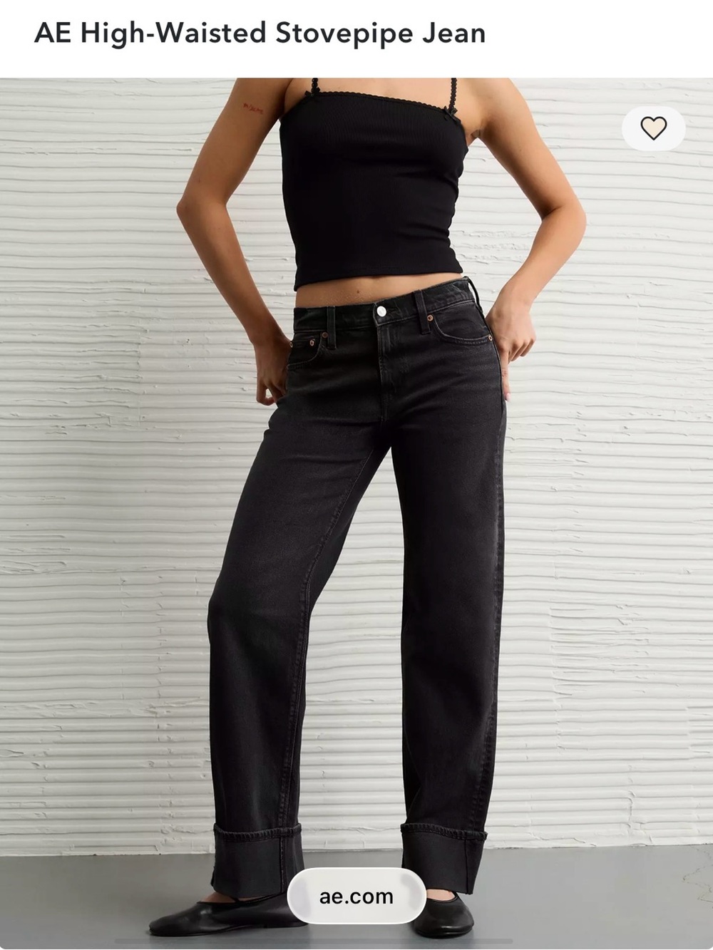 American Eagle Outfitters High-Waisted Stovepipe Jean — Black